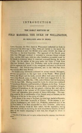 The dispatches of Field Marshal the Duke of Wellington, during his various campaigns in India, Denmark, Portugal, Spain, the Low Countries, and France, 1