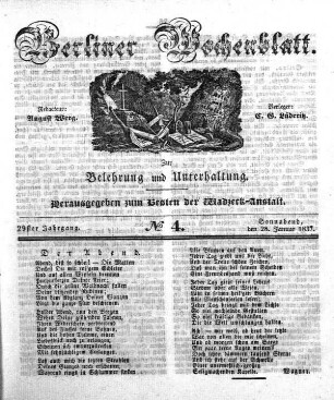 No. 4, Sonnabend, den 28. Januar 1837.