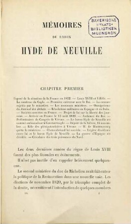 Mémoires et souvenirs du Baron Hyde de Neuville, III