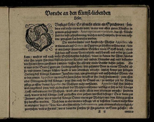 Vorrede an den Kunst-liebenden Leser