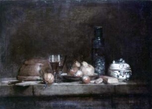 Die Flasche mit Oliven