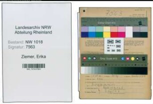 Entnazifizierung Erika Ziemer , geb. 29.10.1914 ()