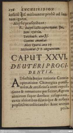 Caput XXXVI. De Uteri Procidentia