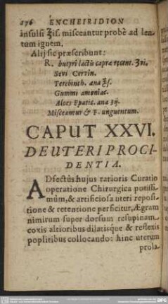 Caput XXXVI. De Uteri Procidentia