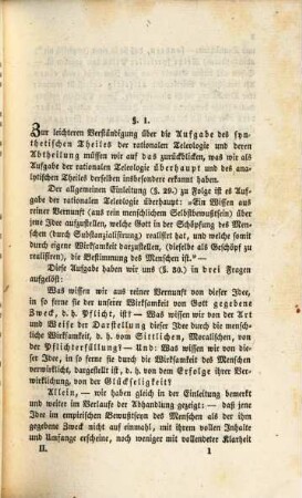 Lehre von der Bestimmung des Menschen als rationale Teleologie, 2. Synthetischer Theil