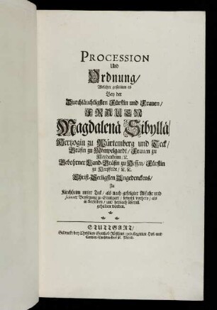 Procession und Ordnung...