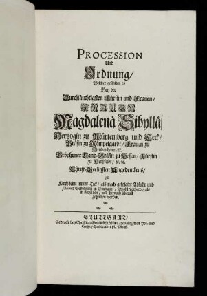Procession und Ordnung...