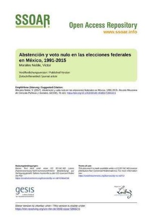 Abstención y voto nulo en las elecciones federales en México, 1991-2015