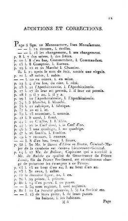 Additions et Corrections
