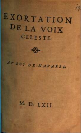 Exortation de la voix celeste