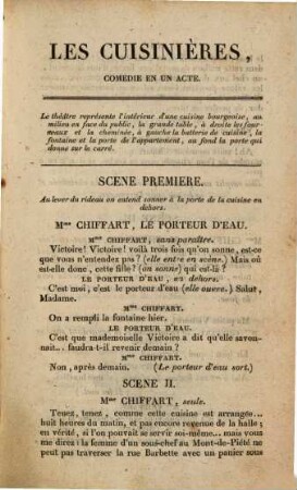 Les Cuisinières : comédie en un acte, mêlée de couplets