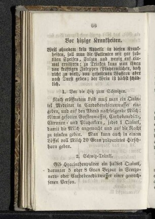 Vor hitzige Krankheiten.