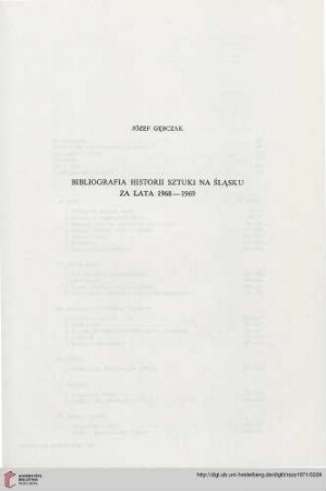 Bibliografia historii sztuki na śląsku za lata 1968-1969
