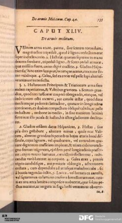 Caput XLIV. De armis militum