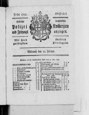 6tes Stück., Ausgabe vom 10. Februar 1790