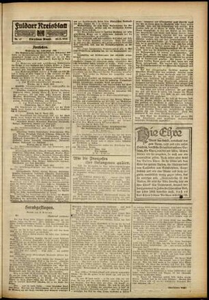 Zweite Ausgabe vom Mittwoch, den 20. März 1918.