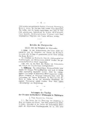 Berichte der Zweigvereine