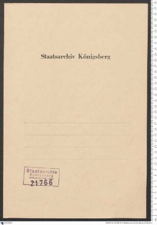 Wolfgang v. Holda Statthalter zu Memel an Hochmeister: Sache der Krügerin Ackerman z. Nidden mit d. Bürgermeister u. dem Komtur zu Memel. Herr Georg v. Mylen damals Hauskomtur zu Memel. Herr Engelhart (v. Schönberg). 1 Anlage. --- Memel 1518 eodem.