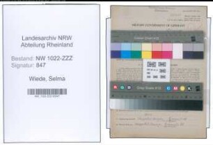 Entnazifizierung Selma Wiede , geb. 10.12.1878 (Krankenschwester)