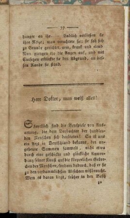 Herr Doktor, man weiß alles!