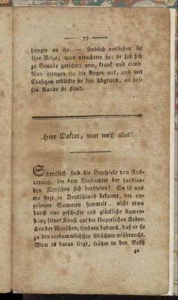 Herr Doktor, man weiß alles!