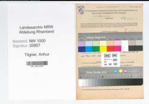 Entnazifizierung Arthur Tilgner, geb. 30.06.1898 (Verw.Beamter)