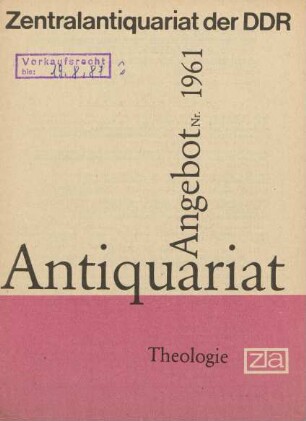 Nr. 1961: Theologie