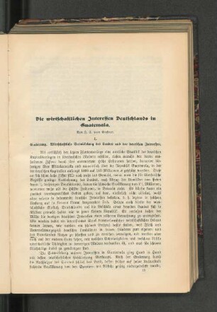 Die wirtschaftlichen Interessen Deutschlands in Guatemala.