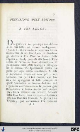 Prefazione Dell' Editore A Chi Legge.