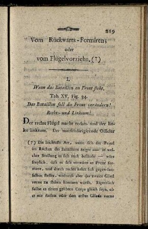 Vom Rückwärts-Formiren; oder vom Flügelvorziehn.