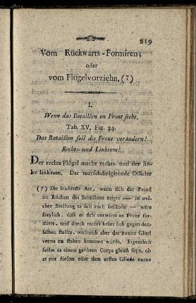 Vom Rückwärts-Formiren; oder vom Flügelvorziehn.