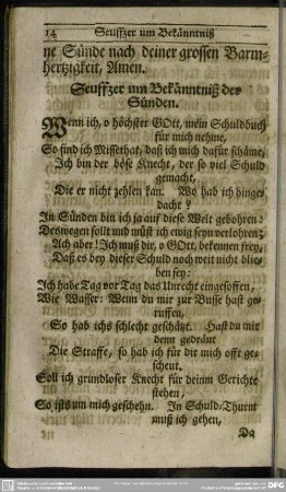Seuffzer um Bekänntniß der Sünden