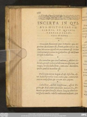 Incerta In Quibus Historiarum Libris, Et Quibus Verbis A Sallustio Scripta Sint.