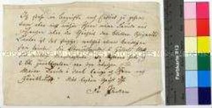 Brief des Malers und Zeichenprofessors Friedrich Preller an den Porträtmaler Wilhelm Kemlein mit höchstem Lob über im zugesandte Blätter des Malers