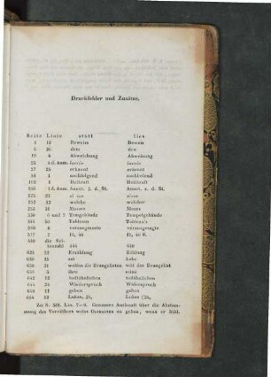 Druckfehler und Zusätze