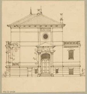 Ländliches Wohnhaus, Berlin-Lichterfelde Monatskonkurrenz April 1881: Aufriss Straßenansicht