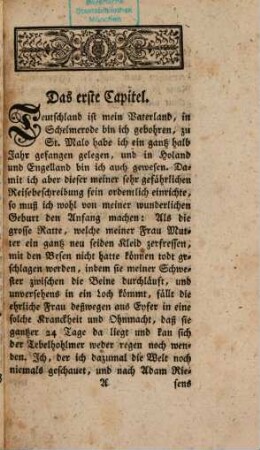 Schelmuffsky's wahrhafftige curiöse und sehr gefährliche Reisebeschreibung zu Wasser und Lande, 1