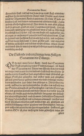 Die Siebende underrichtunge vom Heiligen Sacrament der Oelunge.