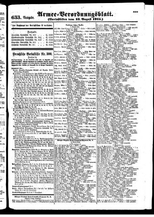 633. Ausgabe. Freitag, 13. August 1915