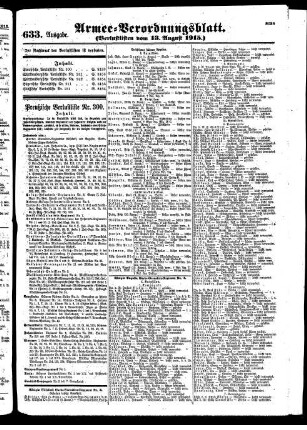 633. Ausgabe. Freitag, 13. August 1915