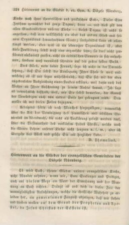 324-329 Hirtenwort an die Glieder der evangelischen Gemeinden der Diözese Nürnberg