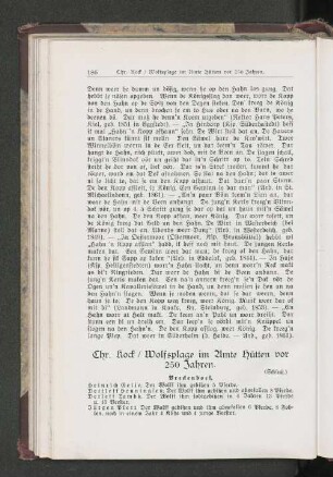 Wolfsplage im Amte Hütten vor 250 Jahren.