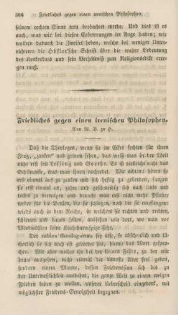 306-319 Friedliches gegen einen irenischen Philosophen