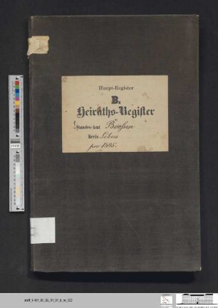 Heiratsregister Booßen 1895