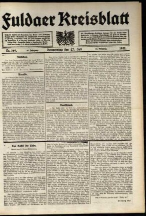 Ausgabe vom Donnerstag, den 27. Juli 1911.