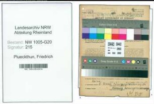 Entnazifizierung Friedrich Plueckthun , geb. 21.05.1893 (Tischler)