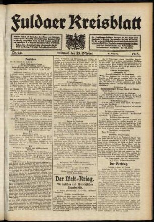 Ausgabe vom Mittwoch, den 13. Oktober 1915.