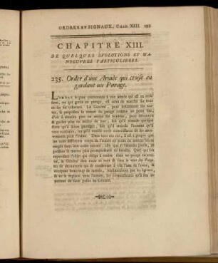 Chapitre XIII. De Quelques Evolutions et Manoeuvres Particulieres.