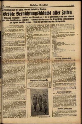 Zweite Ausgabe vom Freitag, den 07. Juni 1940.