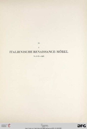 Italienische Renaissance-Möbel (Nr. 145-223)